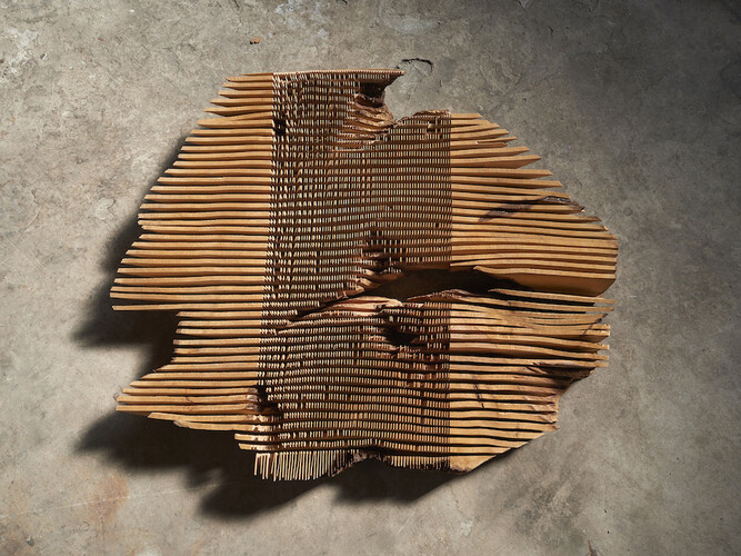 Herbert Golser, Out of line, 2014, pear wood, 90 x 10 x 80 cm