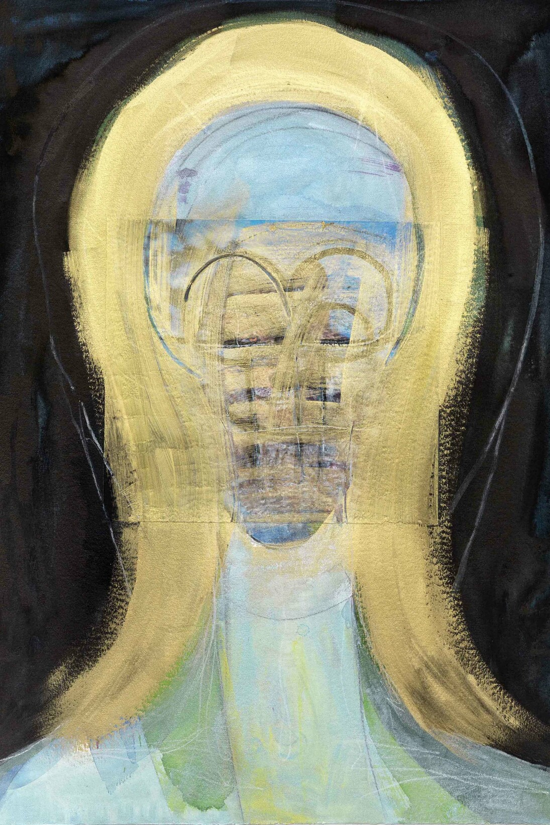 Huma Bhabha, Untitled, 2013, Acrylic, collage, crayon, ink and pastel on paper, 76 x 57.5 cm, 30 x 22 3/4 in