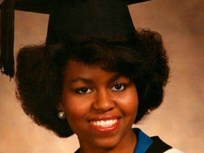 Michelle Obama en su foto de graduación