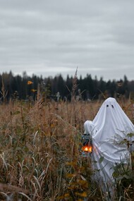 Fantasma em meio a uma plantação