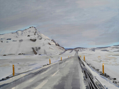 Charlie Masson, Icelandic Landscape (Route 54), olio su tela, 76x101cm