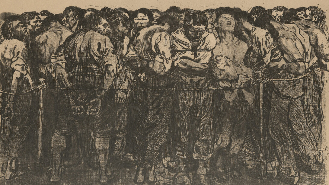Käthe Kollwitz, Die gefangenen (Blatt 7 des Zyklus „Bauernkrieg“, 1908). Mit freundlicher genehmigung des DomQuartier Museums
