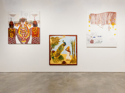 Alberto Pitta e Elian Almeida, Carnival, struggle and other brazilian stories, vista da exposição. Cortesia da Galeria Nara Roesler