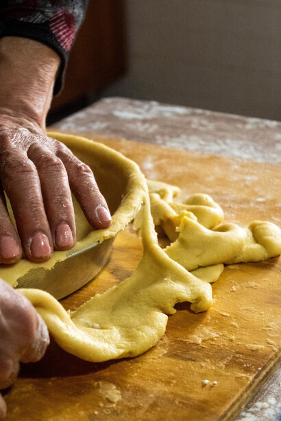 Preparing a pie crust by hand brings simple ingredients and practised skill together