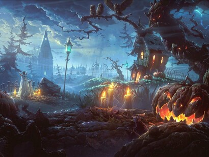 Calabazas y otros motivos decorativos para la noche de Halloween