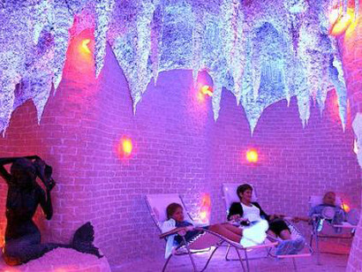Adults and children in the Salt Cave