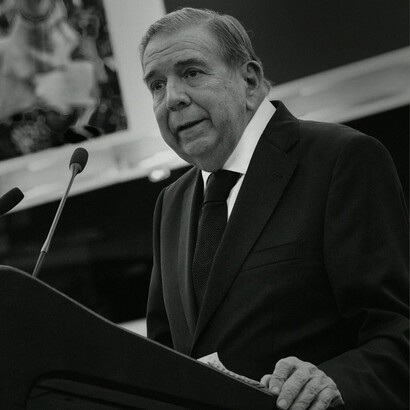 El candidato de la oposición al régimen de Nicolás Maduro, Edmundo González Urrutia, ante el Parlamento Europeo en Estrasburgo, Francia