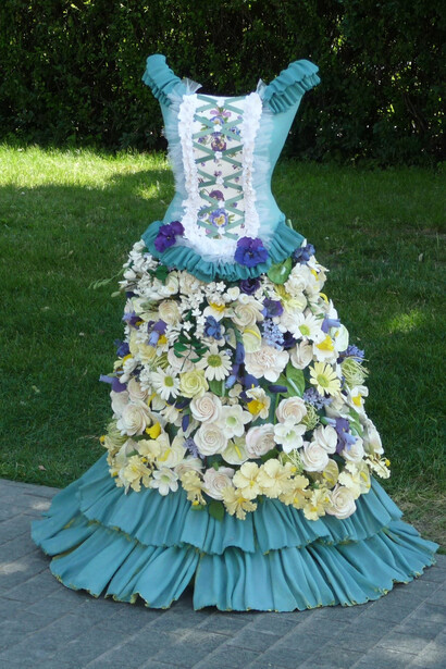 Vestito di fiori, Parco Muzeon, Mosca, luglio 2015, foto Simonetta Sandri