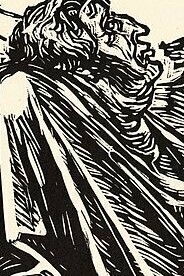 "Las rocas", grabado de la serie de "Las transformaciones de Dios", Ernst Barlach, 1922
