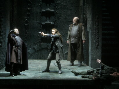 Eike Wilm Schulte, Anja Kampe, Matti Salminen y Klaus Florian Vogt en «Fidelio»