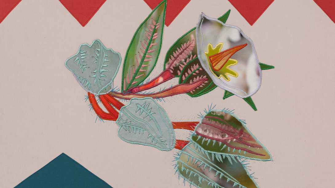 Wadi Hanifah embroidery landscape, 2024. Courtesy of Jane Lombard Gallery