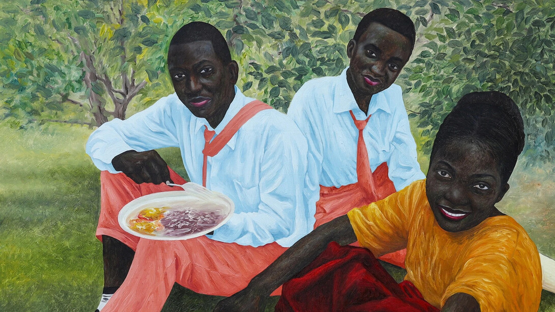Bwambale Wesely, The picnic, 2024. Courtesy of Thierry Goldberg Gallery 