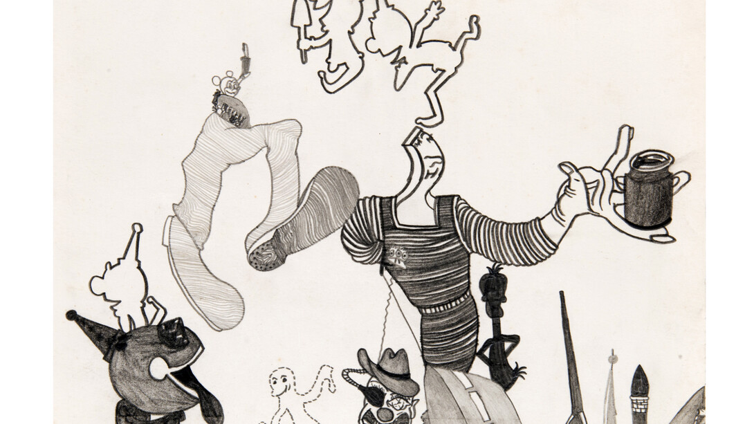 Susan Te Kahurangi King, Untitled, c. 1967, Graphite on paper, 9 x 10.25 inches (22.9 x 26 cm)