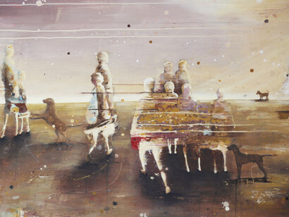 Interpretative Realms, Sunrise, Cecilie Galtung Doesvig, Acrylic on Canvas, 39.5 x 47

