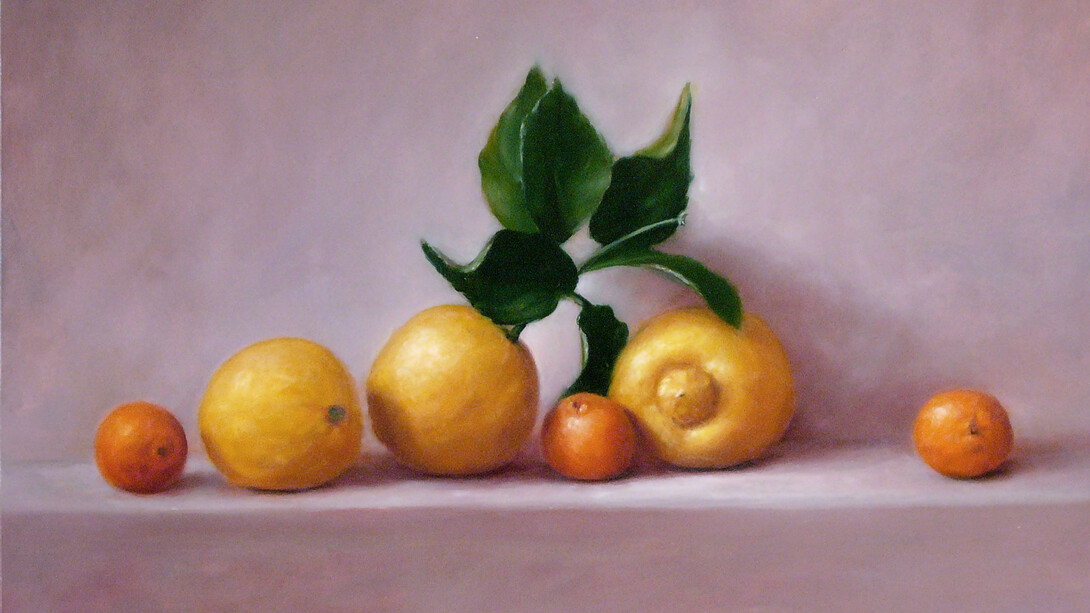 Still Life with Lemons & Tangerines by Chester Dewitt Rose - Oil on Panel
