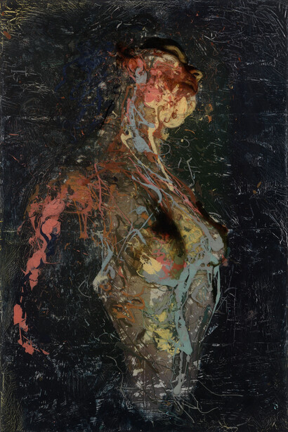 Afshin Naghouni, Elective affinities 1, 2014,  51 x 76 cm, mixed media