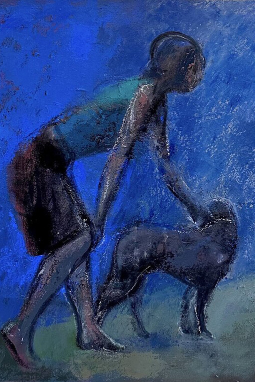 Mark Webber, Woman with dog, 2024. Courtesy of The Painting Center 