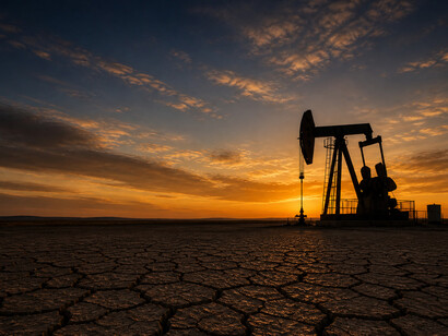 A single wind turbine rises over golden fields at sunset, symbolizing the quiet shift toward renewable energy