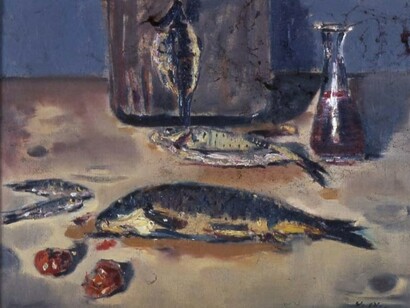 Filippo De Pisis, Natura morta (Pesci e bottiglia), 1925
Roma, Galleria d’Arte Moderna © Roma Capitale


