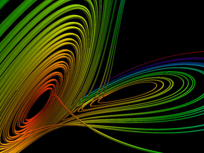 El atractor de Lorenz se trata de un sistema dinámico determinista tridimensional no lineal