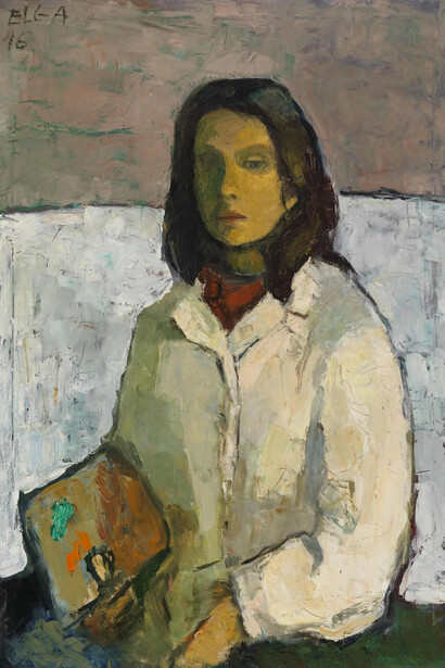 Elga Sesemann, Self-portrait (Waiting) (detail), 1946. Courtesy of Ateneum