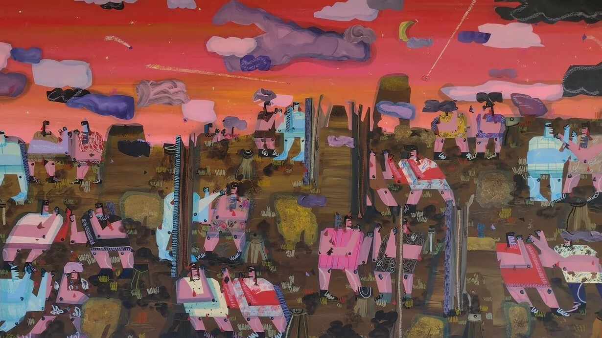 Andrea Joyce Heimer, I fight with myself over and over again. I fight my present self, sometimes my future self, and all the ghosts of my past self (detail), 2022. Courtesy of Friedrichs Pontone