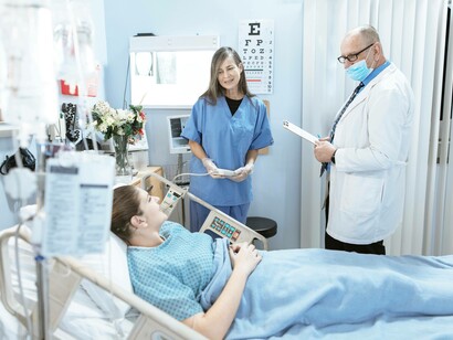 A patient recovering after the PCOS surgery