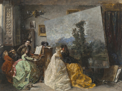 Francisco Domingo Marqués, Interior del estudio de Muñoz Degrain en Valencia, 1867. Cortesía del Museo Nacional del Prado