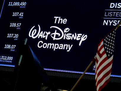 Walt Disney en las pantallas de la Bolsa de Nueva York