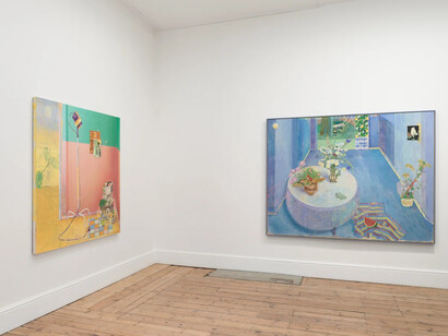 Matthias Weischer, Off target, exhibition view. Courtesy of GRIMM 