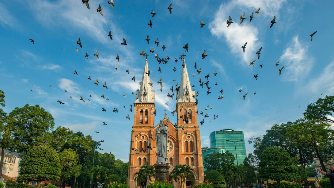 Catedtral de Notre Dame en la ciudad de Ho Chi Minh, Vietnam