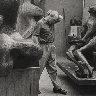 Gisèle Freund, Le sculpteur anglais Henry Moore (détail), 1959. Avec l'aimable autorisation du National Gallery of Canada