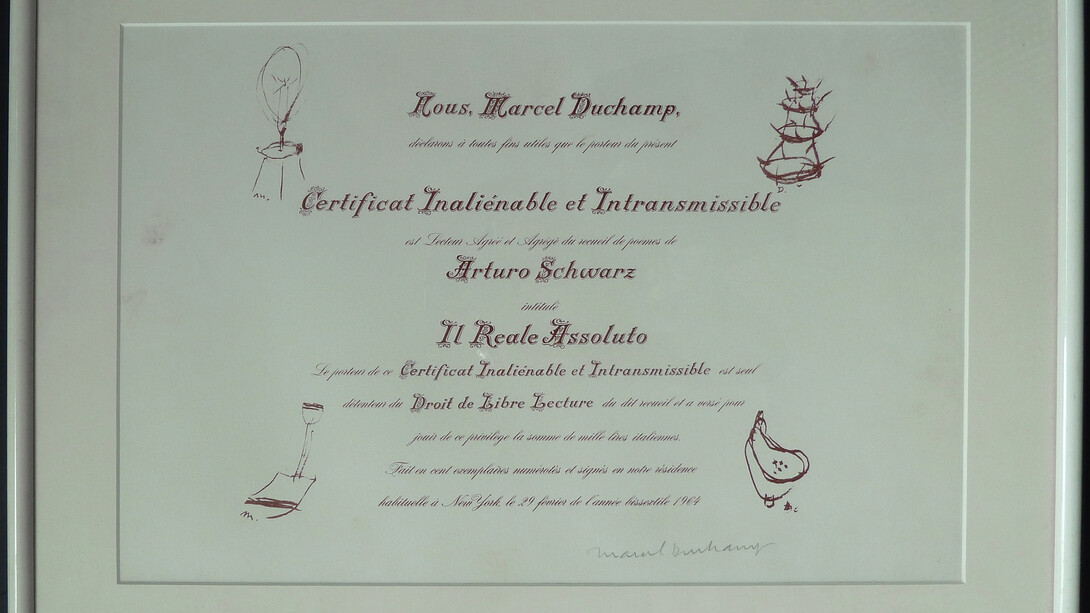 Marcel Duchamp, Certificate, 1964