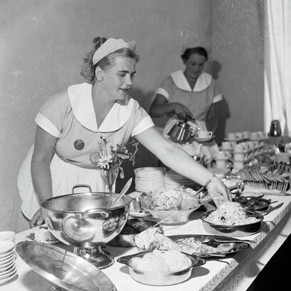 A look at the kitchen of the Helsinki Olympic Games on August 20, 1952