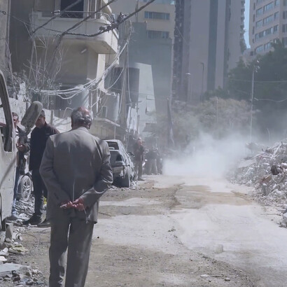 Secondo diverse fonti, questa offensiva è stata descritta come una delle più pesanti dall’inizio del conflitto con Hezbollah, causando centinaia di morti e feriti tra la popolazione civile. Foto di Megaphone, attacco del 6 aprile 2026 sulla capitale Beirut, Libano