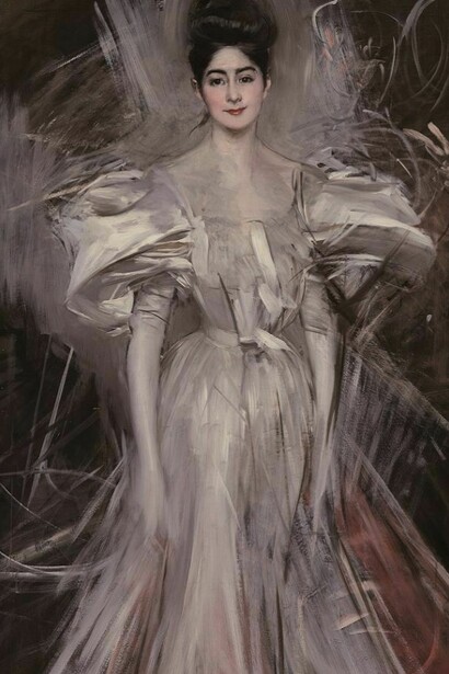 Giovanni Boldini (Ferrara 1842 – Parigi 1931), Fuoco d’artificio, c. 1890. Olio su tela, cm 200 x 99,5. Ferrara, Museo Giovanni Boldini.  