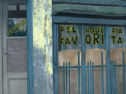 Leonora Vicuña, Peluquería en Valdivia (detalle), 1981. Cortesía de Galería Vasari