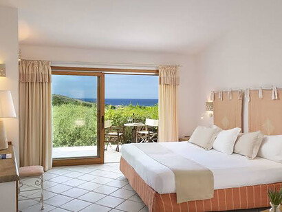 Stunning view from the Hotel Marinedda Thalasso & SPA in Isola Rossa, Sardinia, Italy