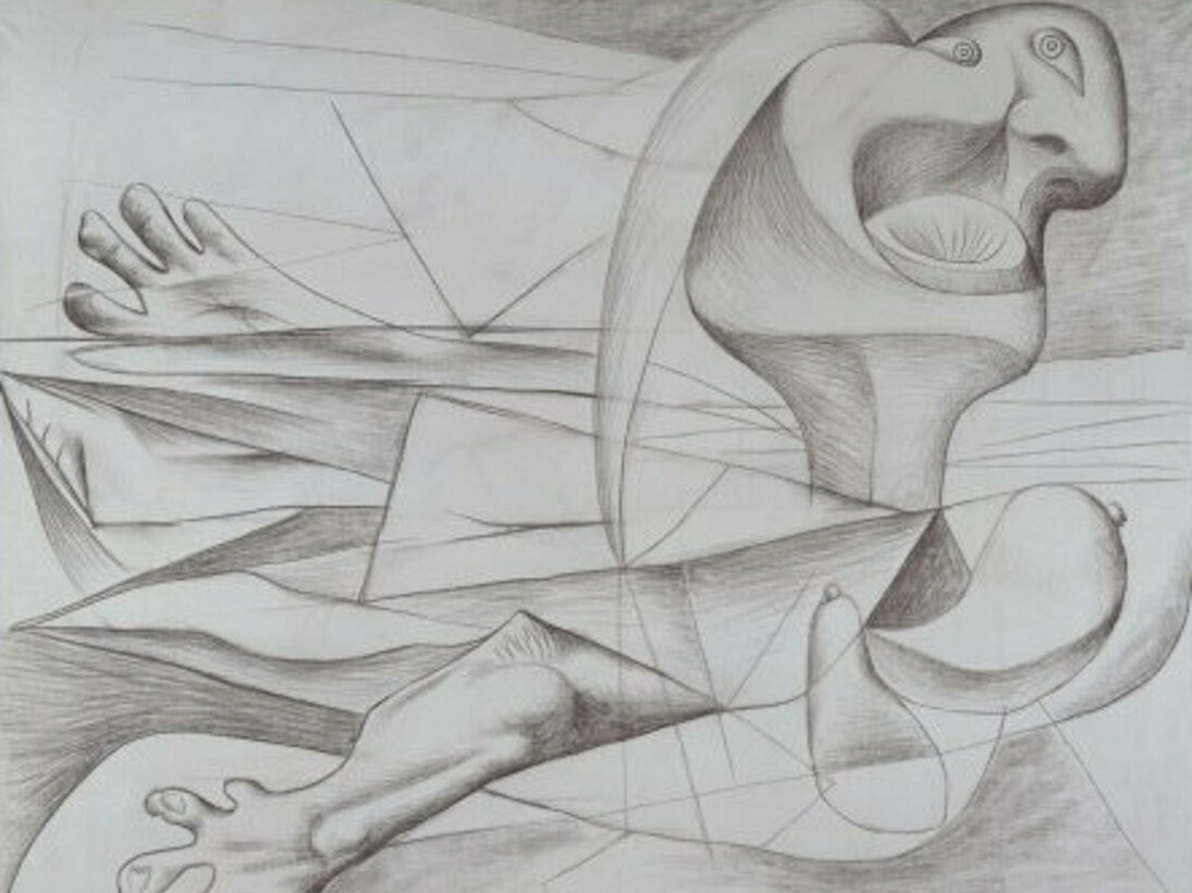 Pablo Picasso (Pablo Ruiz Picasso), La nageuse (The Swimmer), 1934 (June 5th, Rue La Boétie, Paris). Courtesy of Museo Reina Sofía