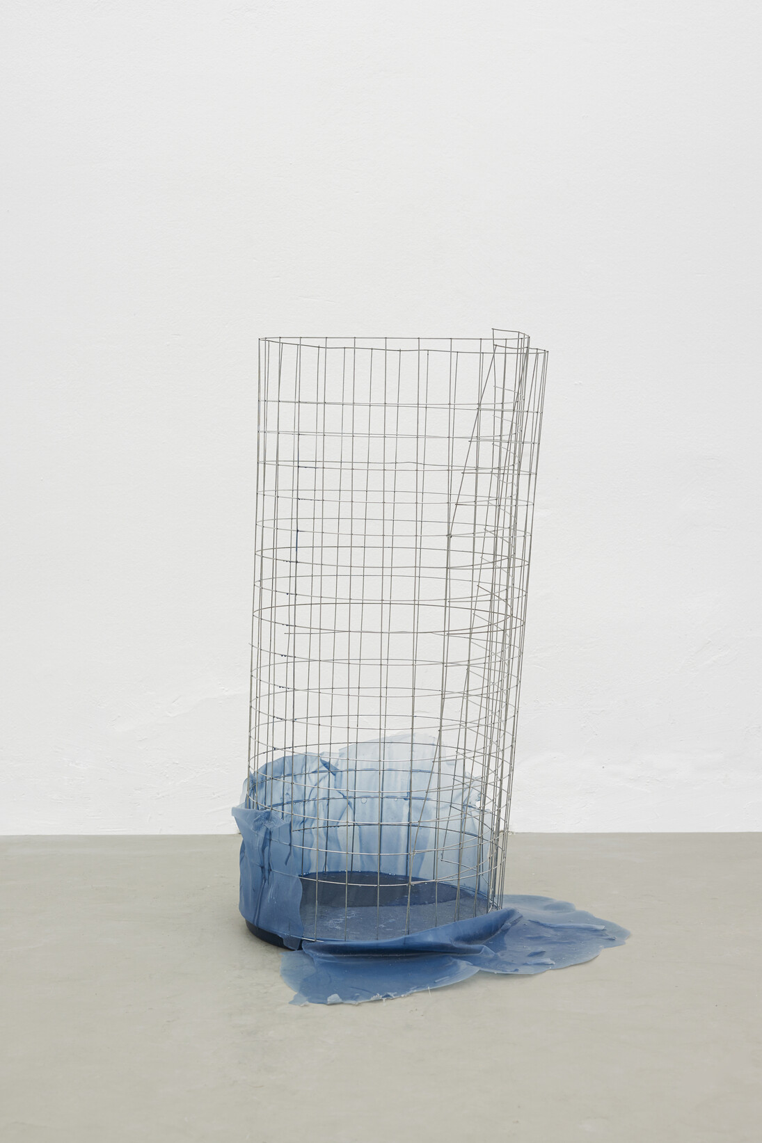 Nairy Baghramian, Waste Basket (Bins for rejected ideas), 2012, wire mesh and rubber, 42 1/2 x 19 3/4 x 20 7/8 inches