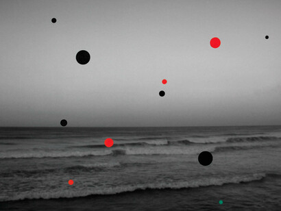 Shen Wei, Sea, 2014, Acrylic on archival pigment print, 24 x 30 in, courtesy of Flowers Gallery, London and New York