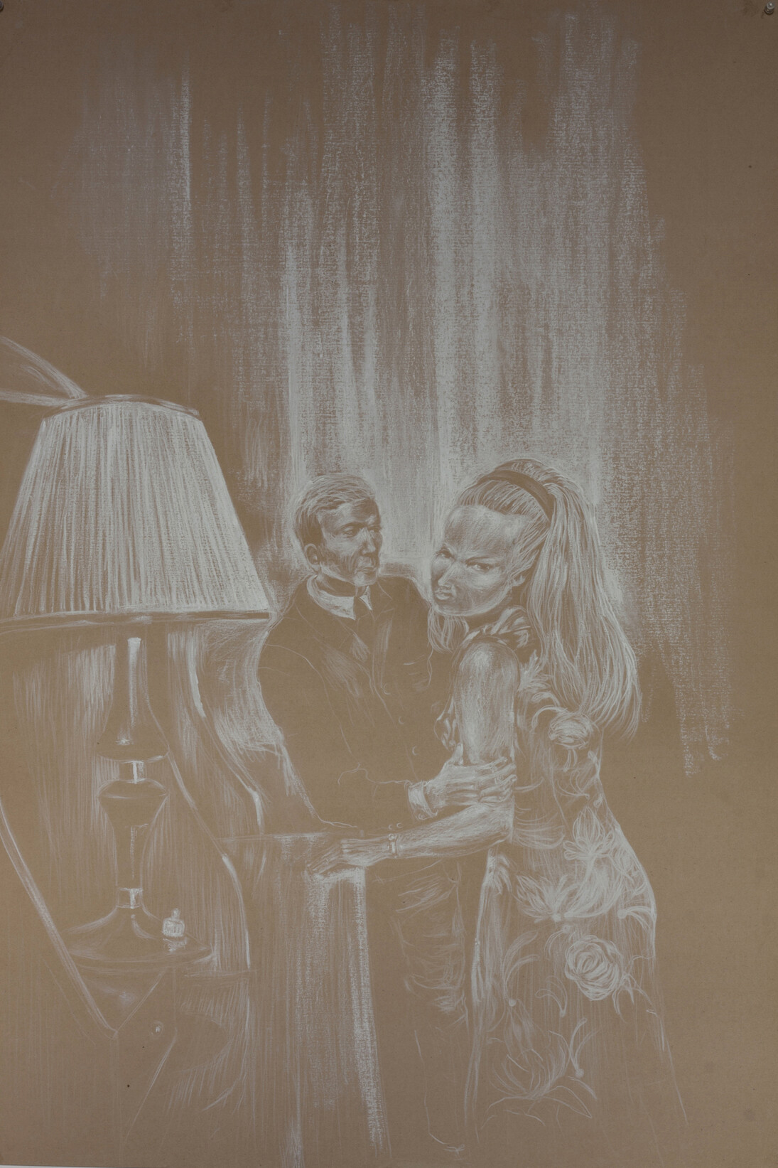 Marco Paulo Rolla, O impasse from Desenhos brancos (Dramas) series, 2010, white pencil on paper, 127 x 91 x 5 cm