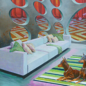 Matthew Carver, Bryce Observed a pattern forming around room 22, 2014, acrylic on canvas, 50 x 50 in