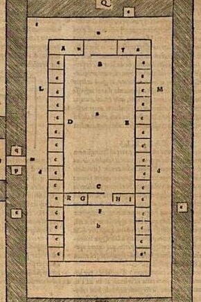 Santuario del Templo de Ezequiel en la Biblia de Sèbastien Castalion, 1563
