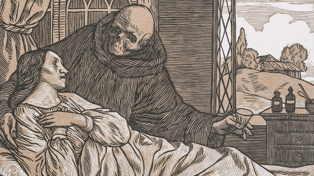 William Strang (1859–1921),1901. "Las hazañas de la muerte" o "Muerte de la sanguijuela". Galería Nacional de Escocia