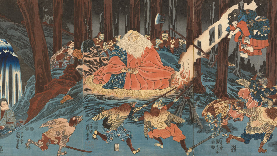Utagawa Kuniyoshi, Ushiwakamaru and the tengu, 1847-52