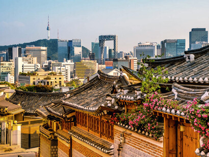 Vista aérea de Seúl, Corea del Sur
