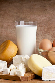 Eggs, milk and cheese