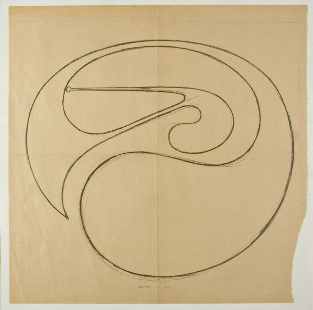 Bruno Munari, senza titolo, 1949, matita e carboncino su carta, Galleria civica di Modena, Raccolta del Disegno