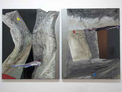 Claudio Marini, Untitled, 2014, mixed media on wood, 120 x 100 cm (each)